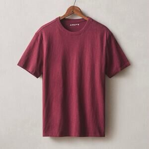 NWOT American Giant Men's Premium Slub Cotton Crew Tee Pomegranate Size Small